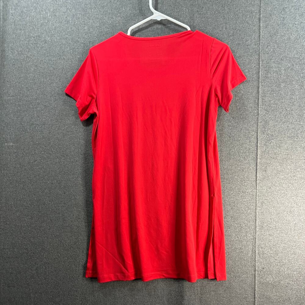 Susan Graver Modern Essentials Regular Liquid Knit Tunic Fiery Coral X-Small